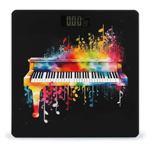 Báscula digital de baño con teclado piano colorido miniatura 1
