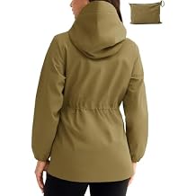 TBMPOY Womens Lightweight Rain Long Jackets Packable with Hooded Outdoor Hiking Waterproof Windbreaker Raincoats Travel