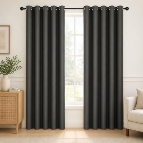 Deconovo 100% Blackout Curtains for Bedroom Nursery 72 Inch Long 2 Panels
