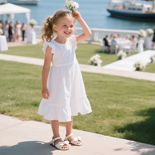 Image of Girls Dress Sandals Comfy Hook and Loop Summer Shoes for Toddlers