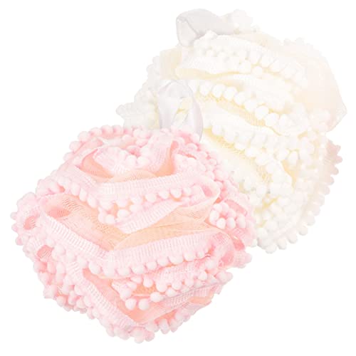 KOCKSHION 2Pcs Exfoliating Bath Ball Soft and Durable Shower Scrubber for Deep Skin Cleaning for Bath Lightweight Fluffy Structure for