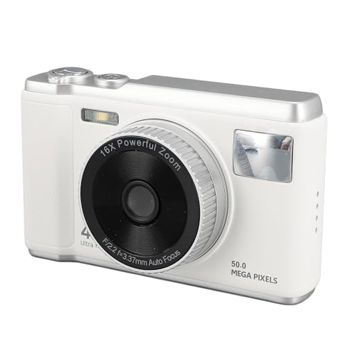 Fotocamera Digitale Economica 4K per Bambini Aggiornata con Schermo da 2.8 Pollici Zoom 16X Autofocus Antivibrazione 50MP Compatta Piccola Punta e Scatta