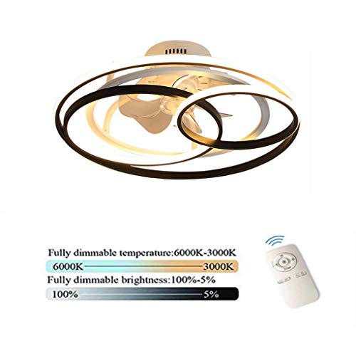 Ventilador De Techo Ajustable con Control Remoto De Iluminacin Regulable LED Luz De Techo Moderna 52W Ventilador De Velocidad del Viento Ultra Silencioso Lmpara De Techo Saln Dormitorio,58cm