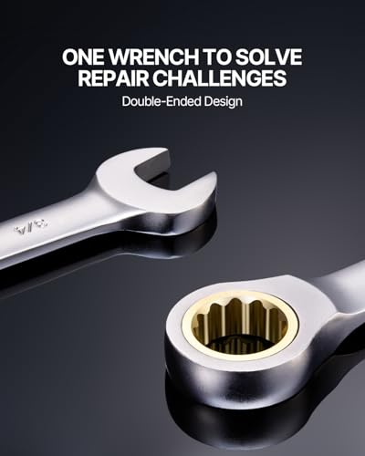 Image of VEVOR 24-Piece Ratcheting Wrench Set, Ratchet Combination Wrench Set with Organizer, Nickel Plating, 72-Tooth, CR-V, Metric 8-19mm & SAE 1 /4-7 /8 inch