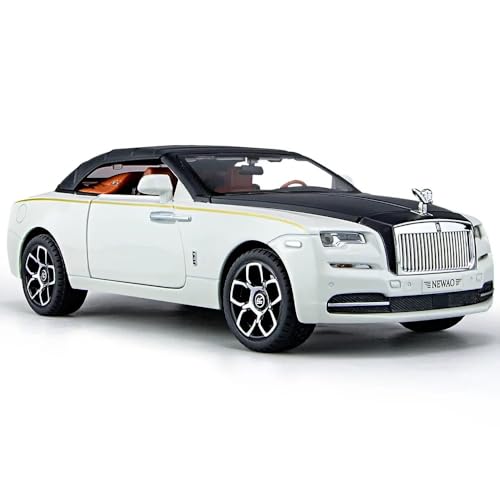 Image of Scale Exclusive Alloy Metal Pull Back | Die-cast Car Model with Sound Light Mini Auto Toy for Kids Metal Model Toy Car with Sound and Light (1.24 Scale- Rolls ROICE Down-White)