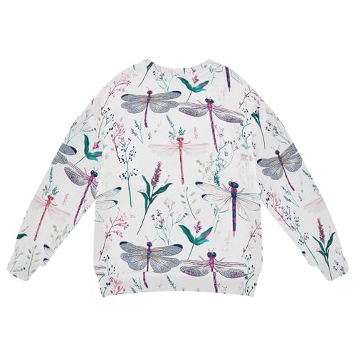 JUNZAN Cute Dragonfly White Little Kids Sweatshirts Hoodies Crewneck Tops Clothing Shirts Athletic 4T2