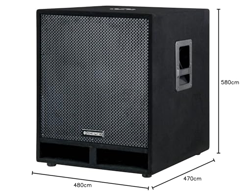 McGrey PAS-118 Subwoofer pasivo de 18" (DJ, PA, Caja de Graves, 450/900/1800 vatios (RMS/Potencia Musical/Pico), Canales Bass Reflex, woofer de 18", Conexiones SPK) Negro