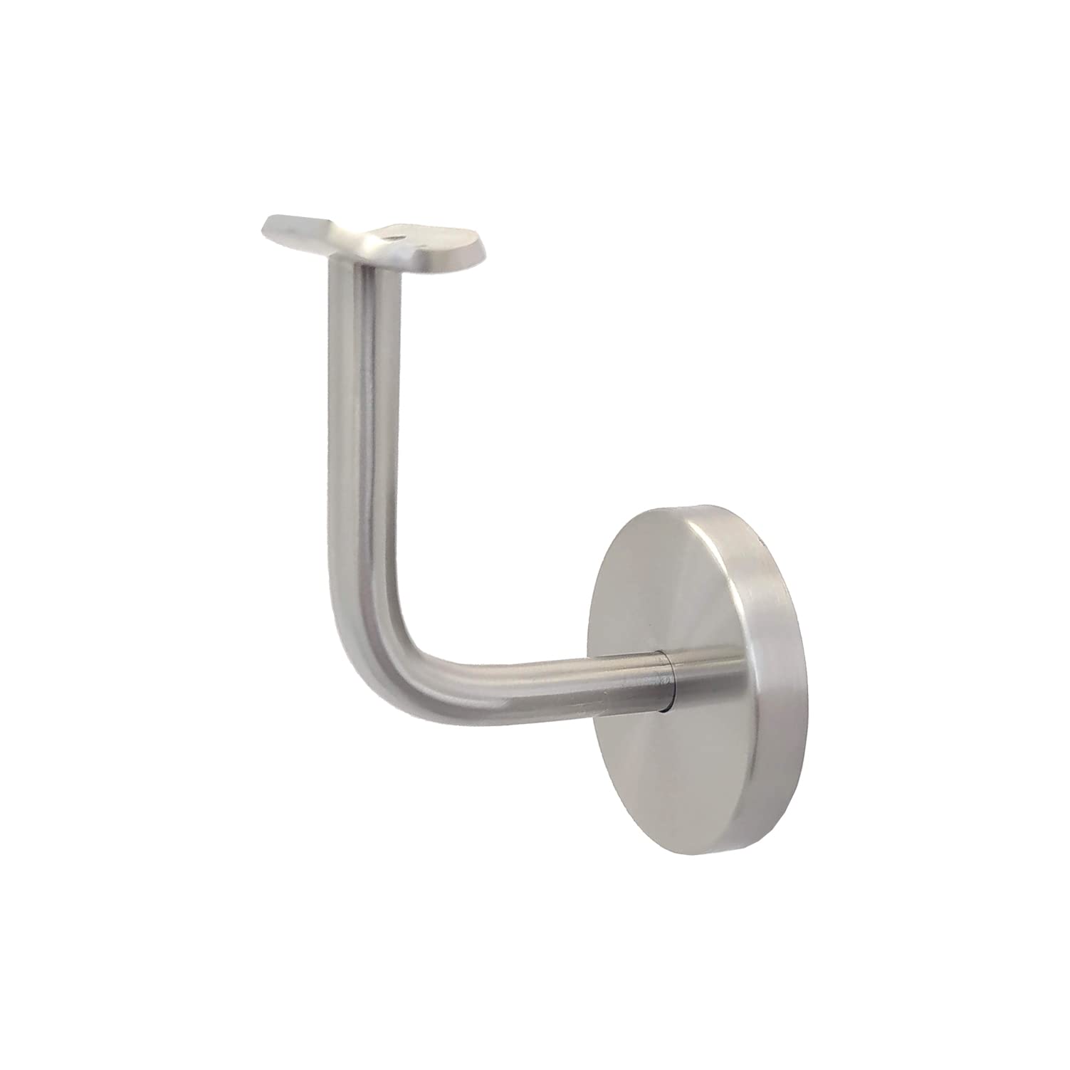 SOSTEGNO CORRIMANO INOX AISI 316 SATINATO, CON PIASTRA A TRE FORI E ROSETTA AD INCASTRO - PER TUBO Ø42,4 MM