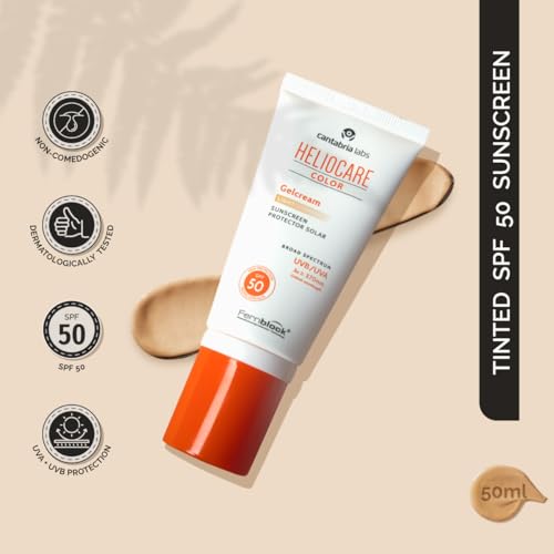 Image of Heliocare Color Gel Cream Light SPF 50 Tinted Sunscreen for Face | In Vivo Tested