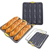 YXIAOO Silikon Kastenform für 4 Baguettes, Baguette Backblech...