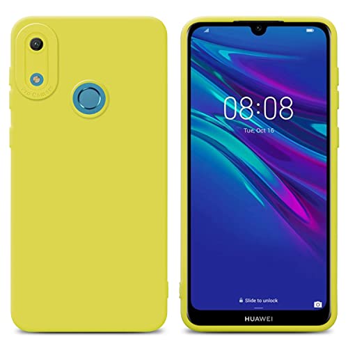 Cadorabo Hülle kompatibel mit Huawei Y6 2019 Schutzhülle TPU Silikon Case Liquid Design mit Kameraschutz Slim Kratzfest Weiche Gummi mit Rundumschutz Case Hülle für Huawei Y6 2019 in Gelb