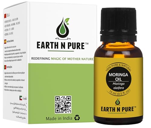 Image of Earth N Pure Moringa Oil Cold Pressed, Natural and Therapeutic Grade 15 ml