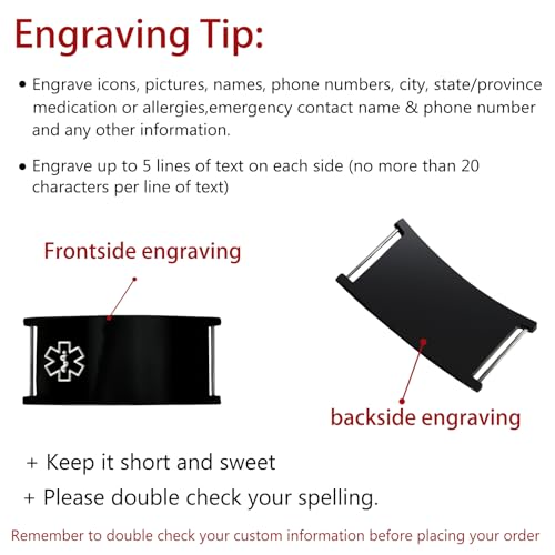 Personalized Medical Alert Bracelet for Women Men - Custom Adjustable Stainless Steel Emergency ID Bracelet with Engraving, Nylon Band for Diabetes/Allergies/Daily Wear2