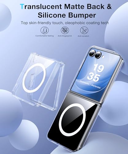 Image of NO.1 Magnetic for Samsung Galaxy Z Flip 7 Case with MagSafe [Crystal Clear] [Anti-Yellowing ][Military Grade Drop Tested] with Soft Silicone Bumper for Samsung Flip 7 Case Slim,Transparent