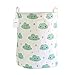 Fieans Panier de Rangement Jouet pour Enfants, Grand Corbeille à Linge Pliable Boite de Stockage en Coton avec Poignée - Nuages Verts, Blanc