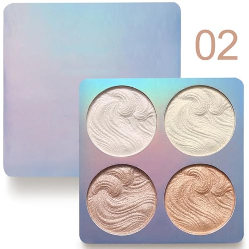 Lucoss Highlighter Palette, Baking Highlighter Bronze-Puder Langlebige Wasserfeste Gebackene Highlighter Puder Palette Makeup Palette Baked Brilliant Erhellen Sie Hautfarbe Face Contour Powder
