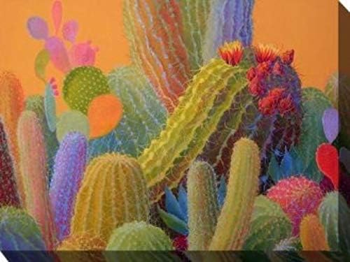 Orange and Green Desert Wealth Outdoor Canvas Rectangular Wall Art Decor 30" x 40"
