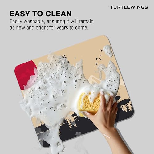 Image of TURTLEWINGS | Mousepad | Japanese Theme Aesthetic Mouse Pad - 22x18 cm, 3mm Thick | Abstract Design Non-Slip Rubber Base | Office, Study & Gaming Use | Premium Smooth Surface 02 (Design 02)