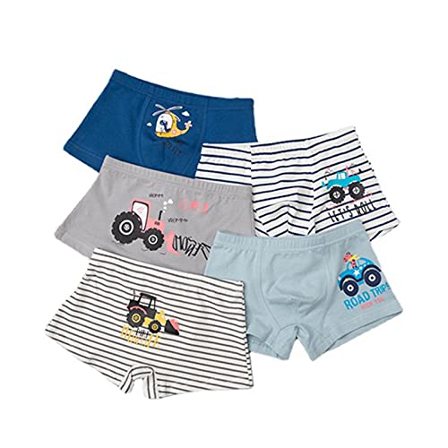Boxer Enfant Garçon,Boxer Slip Lot De 5 Slip Garcon Coton Culotte sous-Vêtement 2-14 Ans (A,L-3-4 Years)