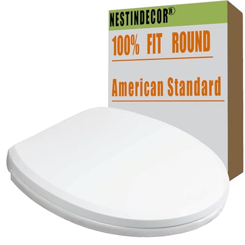 100% Fits AMERICAN STANDARD Toilet Seat Round,Soft Close,Perfect American Standard Toilet Parts,Toilet Seat Replacement,Round