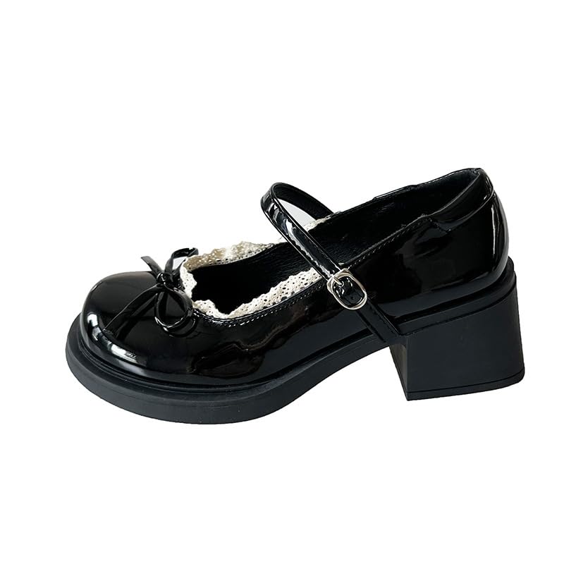 French retro Mary Jane small leather shoes for women's 2025 spring and autumn new models, light mouth bow single shoes with skirt,Intellectual/Trendy/Modern/Business