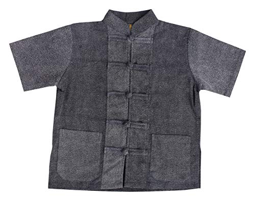 RaanPahMuang Kinderhemd Stonewashed Stehkragen