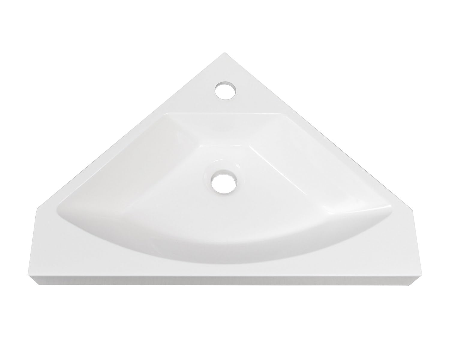Vente-unique - Mueble Flotante esquinero con Lavabo en Color Natural Claro - 56 cm - MANODO