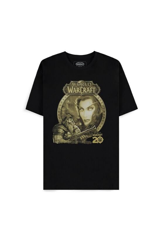 World Of Warcraft 20e Anniversaire Homme T-Shirt Manches Courtes Noir L