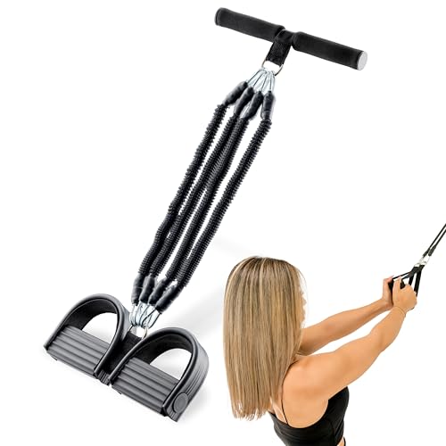 PLORADE Multifunktionstrainer | Fitnessgerät für zuhause | Überarbeitete Version | Krafttraining Aller großen Muskelgruppen | Einstellbarer Widerstand | MIT Anleitung UND ÜBUNGEN