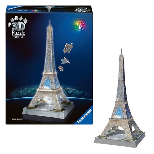 Ravensburger 3D Puzzle Iconics: 12008024 Eiffelturm - mit Licht - Das...