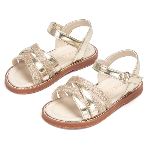 Image of PHIRAMIN Toddler Girl Sandals - Flower Girl Dress Shoes Open Toe Little Kid Wedding Party