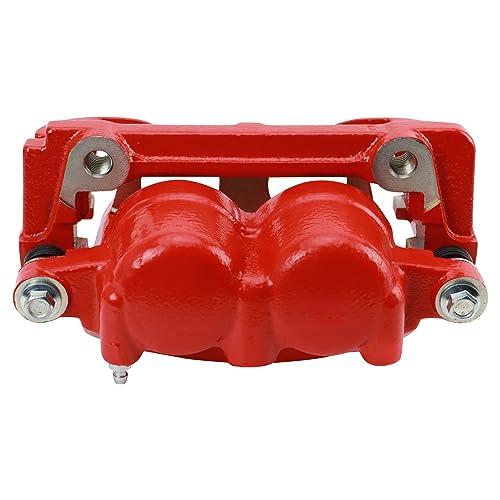 Image of TRQ Front Brake Caliper Set Painted Red Brackets Compatible with 2004 Ford F 150 2004 F 150 Heritage 2005-2008 F 150 2006-2008 Lincoln Mark LT
