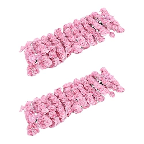 Remingtape 288pcs Mini Petite Paper Artificial Rosas Brotes Blu Hombres DIY Decoraci�n de Boda Casa, Rosa