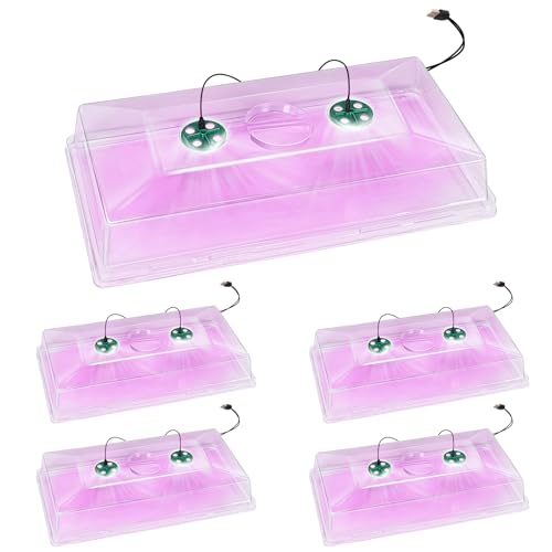 5 Pack Humidity Dome for 1020 Tray with Grow Light 21.2511.02 Propagation Seed Cloning Lid Adjustable Vented for 10 X 20 Inch Plant Seed Starter Pots