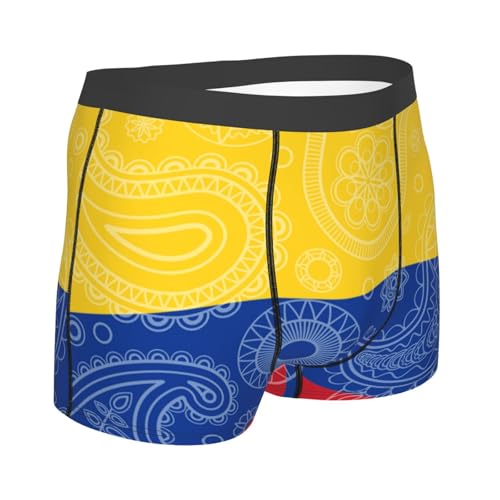 Colombian Paisley Flag Men'S Boxer Underwear, Dry High-Performance Underwear, Breathable Elastic Sports Boxer Shorts2