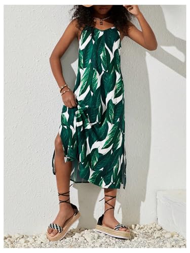 GORGLITTER Girl's Summer Hawaiian Dress Sleeveless Tropical Boho Beach Maxi Dresses4