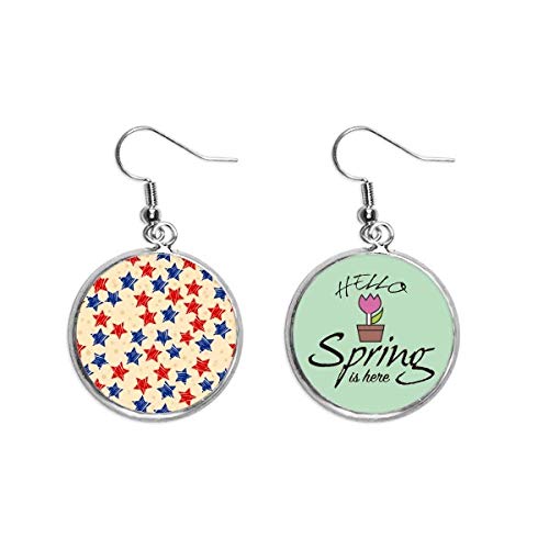 Pendientes de elementos latinos con colgante de pentagrama bicolor