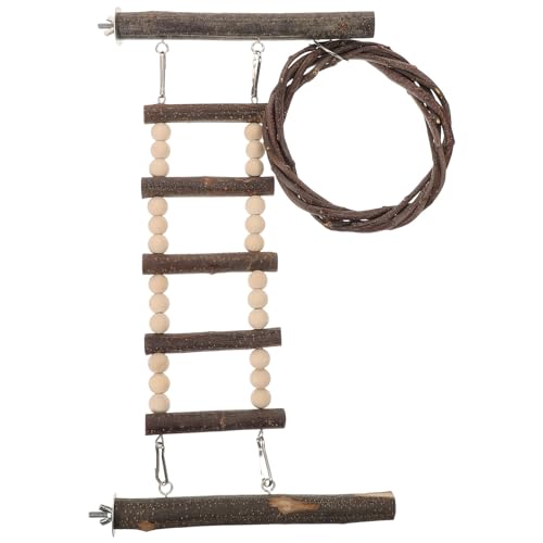 GRIRIW Parrot Training Ladder Set Bird Cage Ladder Bridge Wooden Perch for Parrots Bird Climbing Steps Toy
