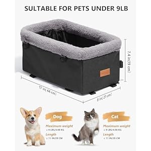 BurgeonNest Dog Carseat for Small Dog, Center Console Pet Booster Seat with Metal Frame, Upgraded Pet Carseat with Double Protection Seat Belts, Washable Cushion, Safety Leash and Storage Pocket BurgeonNest Dog Carseat for Small Dog Center Console Pet Booster Seat with Metal Frame Upgraded Pet Carseat with Double Protection Seat Belts Washable Cushion Safety Leash and Storage Pocket