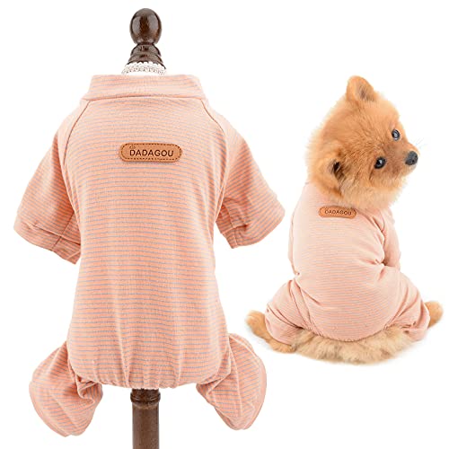 SMALLLEE_LUCKY_STORE Pet Striped Cotton Pajamas Pjs for Small Dogs Cats Boy Girl Puppy Pyjamas Jumpsuit Bodysuit Indoor Sweater Shirt with Legs Yorkie Chihuahua Clothes