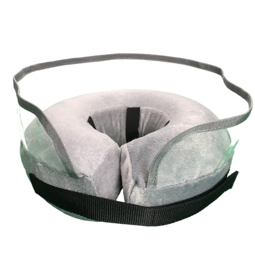 Collar Isabelino Para Perros - Protector Ajustable En Forma De Círculo Y Almohada | Cono Inflable Para Perros De Secado Rápido,Para Postoperatorio De Esterilización Evitar Lameduras Del Cuello Y Herid