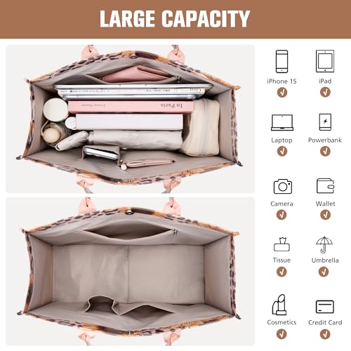 Image of KALIDI PVC Tote Bag Women's Kraft Paper Work Handbags Purses with Top Handle