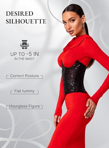 Image of Mesh Corset Waist Trainer for Women - Underbust Corset Lace Up - Waist Cincher Shapewear - Body Shaper