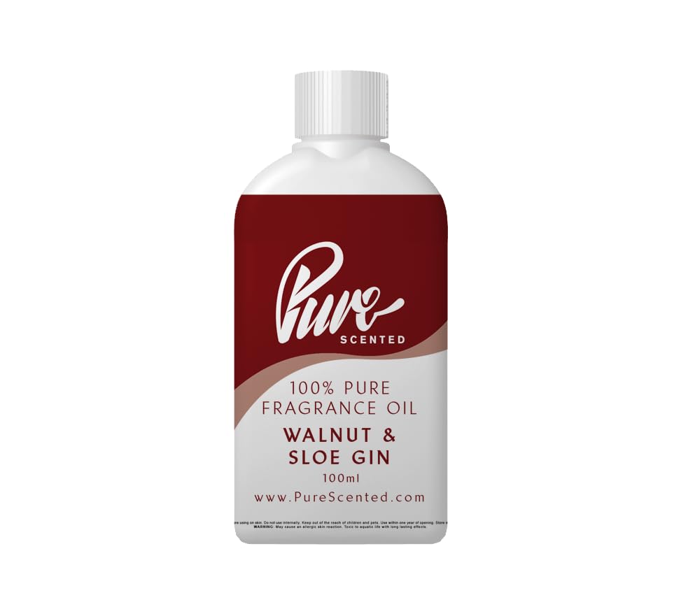 Pure Scented 100ml Fragrance Oil - Vegan & Cruelty-Free, for Candles, Soaps, Slime, Diffusers, Cosmetics, Wax Melts & DIY Crafts (1 x 100ml, Walnut & Sloe Gin)