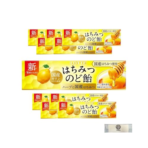 LOTTE はちみつのど飴, 国産カリン使用, ハーブブレンド, Startingover0502 おまけ付き 6個セット