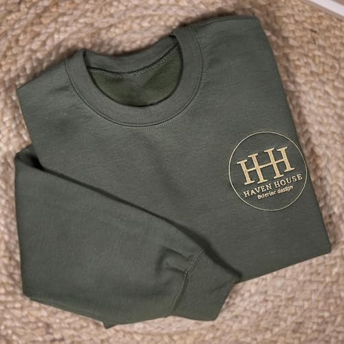 Noni Custom Embroidered Logo Sweatshirt, Personalized Company Text and Icon Embroidered Sweatshirt Hoodie, Your Business Or Brand Logo, Your Design Here, Company Logo Gifts4