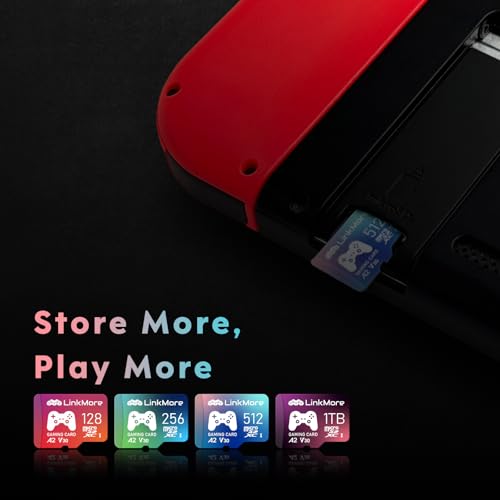 Image of LinkMore 512GB Gaming Micro SDXC Card, A2, UHS-I, U3, V30, Class 10, Read Speed Up to 160MB /s, Write Speed Up to 120MB /s, SD Adapter Included (XV23 PRO)