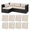 8Pcs Stretch Patio Cushion Covers Outdoor Cushion Coversfor Outdoor Couch Cushion Covers ReplacementOutdoor Sofa Covers Patio Slipcovers Couch CoverWashable Furniture Cover Beige Cover Only