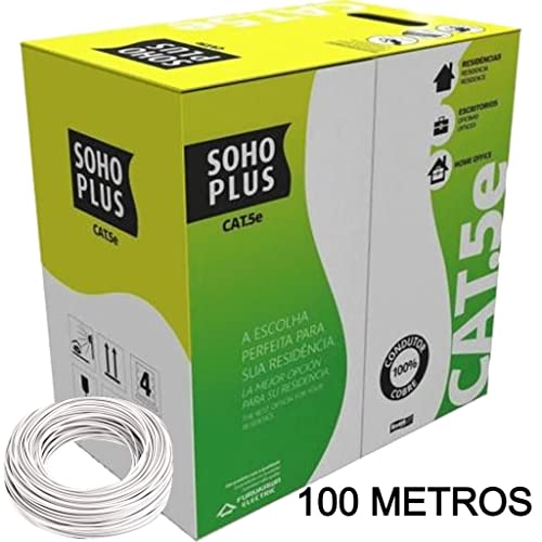 100 Metros de Cabo Rede Lan Utp Cat5e Furukawa SohoPlus U/UTP COR: BRANCO