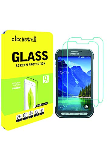 NEWELL [2 Pack] Galaxy S5 Active Screen Protector, 0.26mm Premium Tempered Glass Screen Protector for Samsung Galaxy S5 Active Bubble-Free Anti-Scratch Anti-Fingerprint Guard Cover